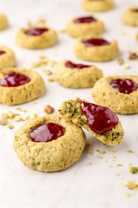 Pistachio Thumbprint Cookies With Jam Chefs Pencil