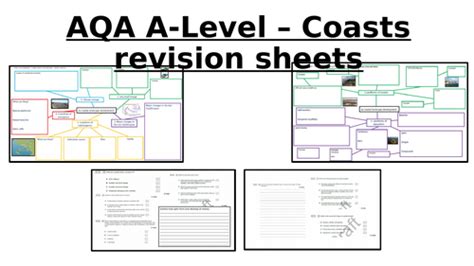 Aqa A Level Geography Coasts Revision Sheets With Exam Questions