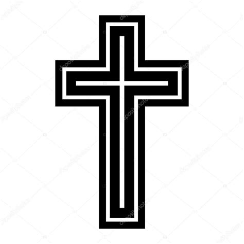 Cruz Cristiana Crucifijo Icono De Vector De Símbolo Vector De Stock De