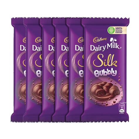 Buy Cadbury Dairy Milk Silk Bubbly Chocolate Bar 50g Pack Of 6 Online