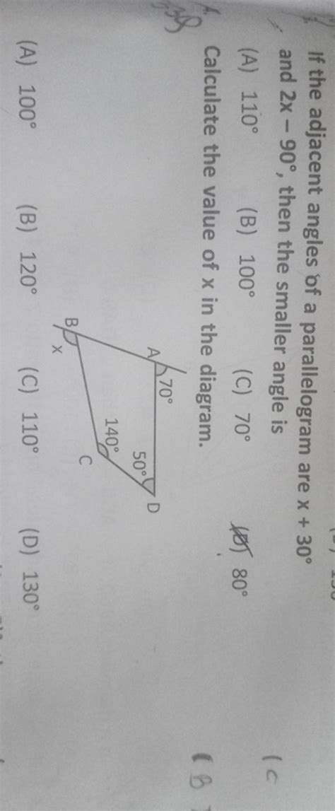 Calculate The Value Of X In The Diagram Filo