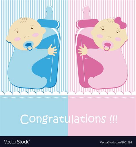 Twins Baby Boy And Girl Royalty Free Vector Image