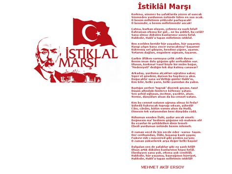İstiklal marşı'nı ezberlemek isteyen arkadaşların sıklıkla başvurduğu i̇stiklal marşı'nın 10(on) kıtasını aşağıda bulabilirler. Turkish National Anthem