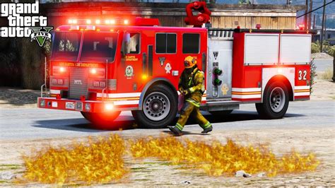 Gta 5 Play As A Firefighter Mod 50 Los Santos Fire Responding To