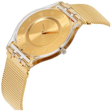 Swatch Skin Quartz Movement Gold Dial Ladies Watch Sfk355m 7610522746244 Ebay