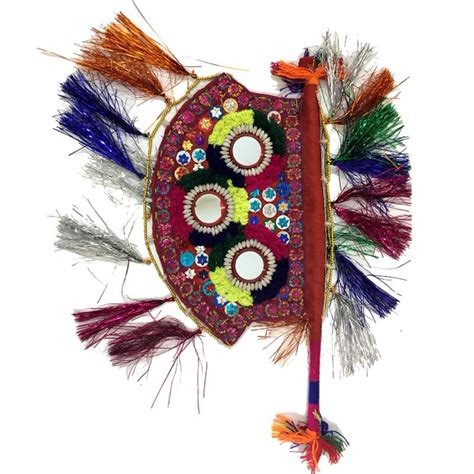 Handmade Embroidered Fancy Fan with Mirror Work.