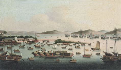Chinese School Circa 1786 The Anchorage At Whampoa Island With Dutch