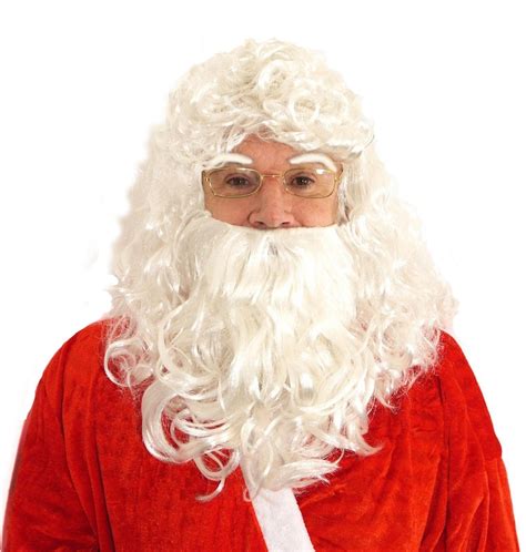 Santa Clause Wig With Beard And Eyebrows Father Christmas Etsy