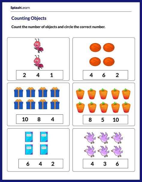 Counting Using Objects Math Worksheets Splashlearn