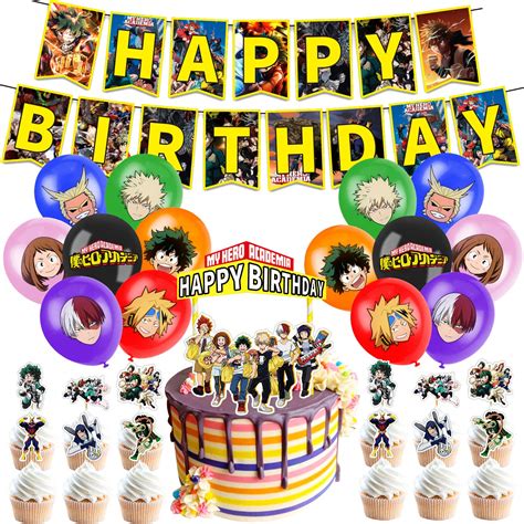 Buy My Hero Academia Party Supplies Birthday Decorations Set Including