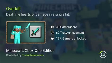 Overkill Achievement In Minecraft Xbox One Edition