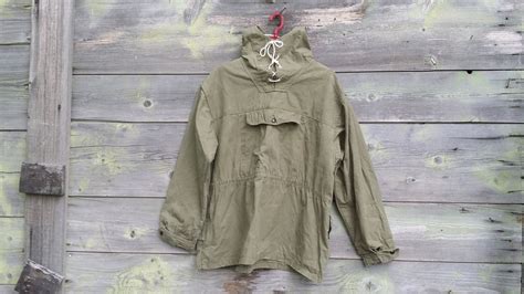 Vintage Anorak Canvas Anorak Green Anorak Army Jacket Etsy Army