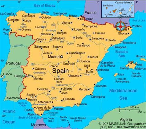 Map of Spain - I like this map because it shows Spain in ...