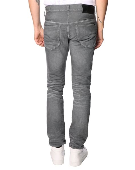 G Star Raw 3301 Super Slim Fit Grey Jeans In Gray For Men Grey Lyst