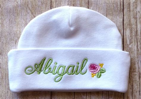 Personalized Newborn Baby Hat Embroidered Infant Boy Girl Etsy