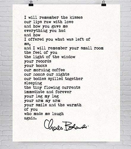 Charles Bukowski Fine Art Love Quote Print On Cotton
