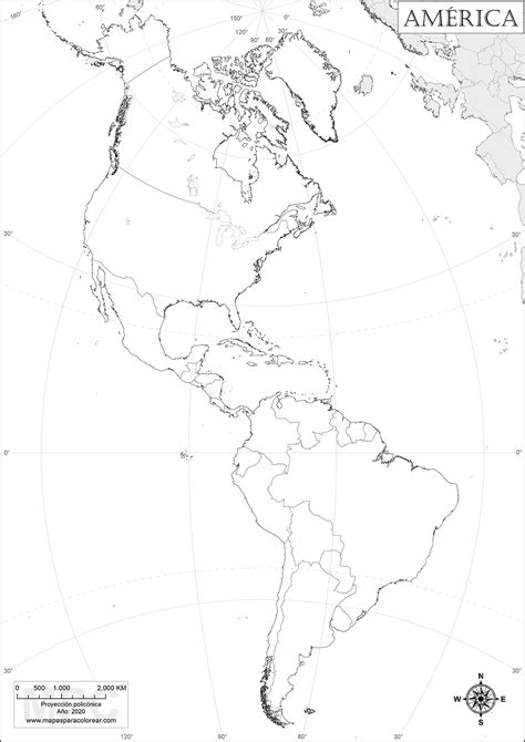 Mapas De Américas Norte Sur Central Para Colorear