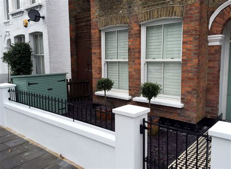 House front wall railing design. Balham Victorian Front Garden Wall Mosaic Rail Gate Bike ...