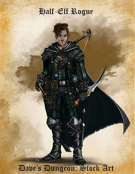 Character Art Half Elf Rogue Daves Dungeon Dungeon Masters Guild