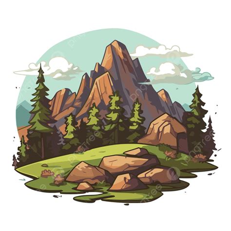 Colorado Clipart Picture Of A Cartoon Mountain Scene Vector Colorado