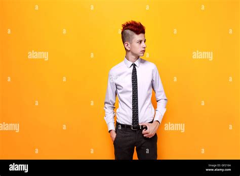 Punk Boy Red Hairstyle Stockfotos Und Bilder Kaufen Alamy