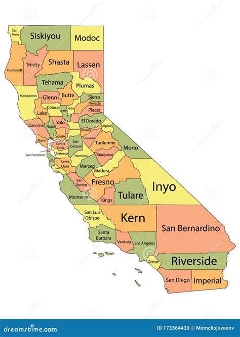 Ca Counties Map With Names