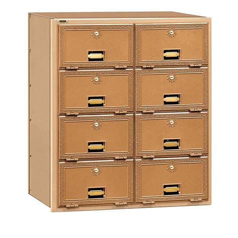Salsbury Industries 2000 Series Brass Rear Loading Mailbox With 8 Doors