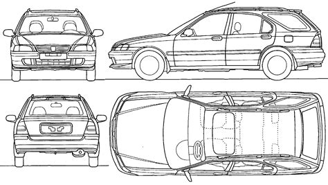 Tuning de carro honda accord papel de parede hd bmw evolução carros antigos fotos. 1998 Honda Civic Aerodeck Wagon blueprints free - Outlines
