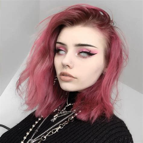 Grunge Style Grunge Girl Hair Color Blue Pink Hair Aesthetic Makeup