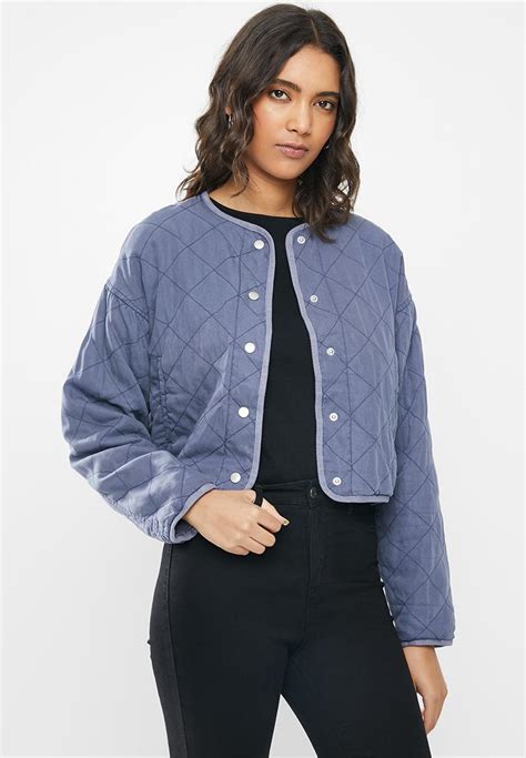 Cropped Quilted Bomber Folkstone Grey Cotton On Jackets