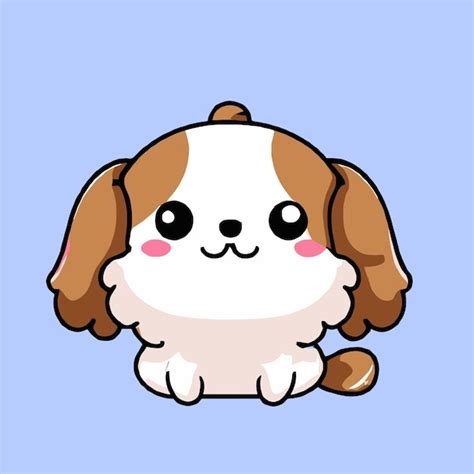 Leuke Hond Illustratie Hond Kawaii Chibi Vector Tekenstijl Hond Cartoon