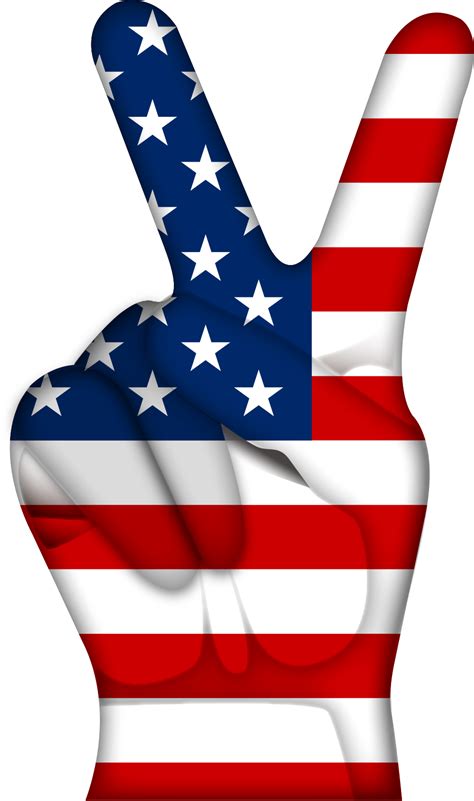 Download V sign Computer file - Vector American flag gesture png ...