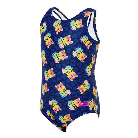 Girls Swimwear Zoggs Scoopback Kids Eco Swimwear For Children