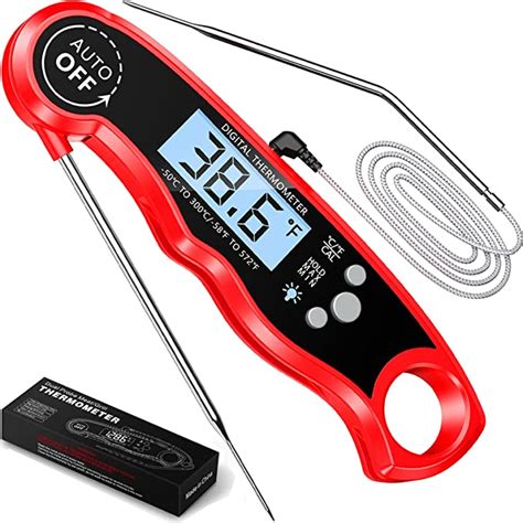 Meat Thermometer Instant Read Teumi Digital Food Thermometer With Dual