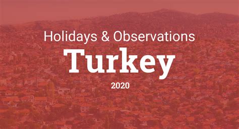 Holidays And Observances In Turkey In 2020