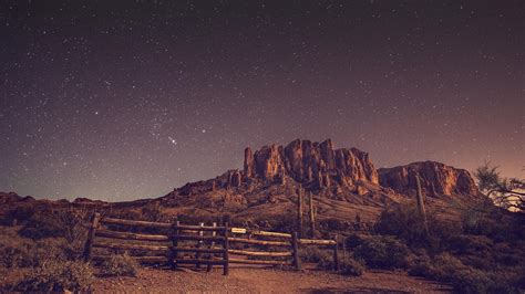 Landscape Night Rock Sky Stars Evening Desert Dusk Mountain