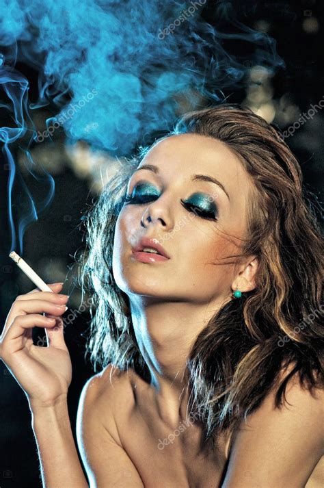 Sexy Girl Smoking — Stock Photo © Arthurhidden 4703542
