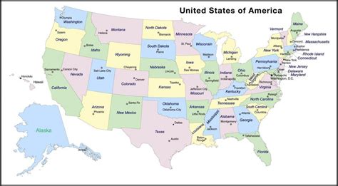 Nous La Carte Des Capitales Carte Des états Unis Capitales Amérique