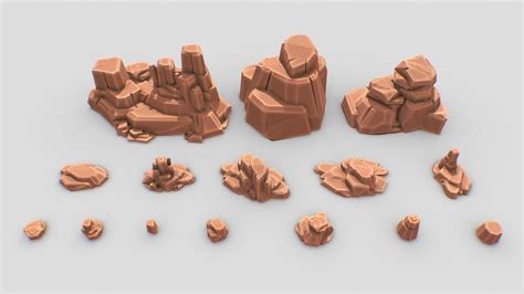 Desert Rocks Stones Pack Download Free 3d Model By Yadrogames