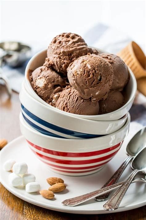 It has been said that the rich chocolate, nuts, and marshmallow combination was first invented and named rocky road in the late 1920's during the great depression. Rocky Road Ice Cream - Recipe Girl