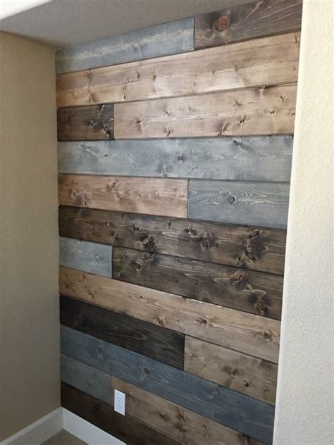 Shiplap Wall Finished In Three Stains See More On FB Barndoorcreations Ship Lap Walls