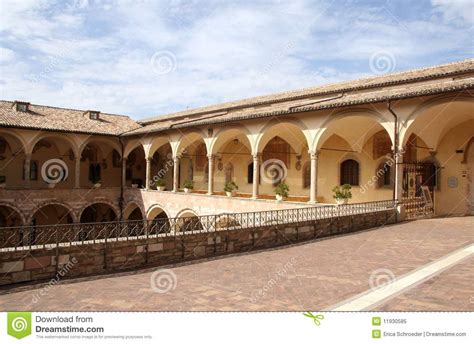 Italian Architecture Arcade Assisi Italy Stock Image
