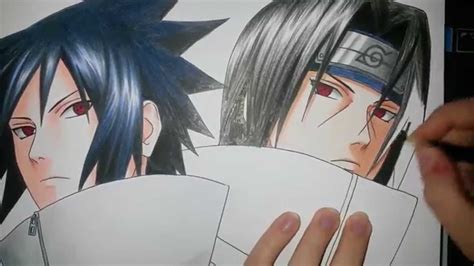 Speed Drawing Uchiha Sasuke And Uchiha Itachi Naruto Youtube