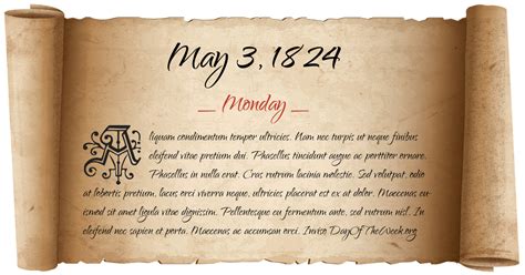 What Day Of The Week Was May 3 1824