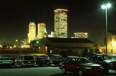 Tulsa Skyline At Night Tulsa Oklahoma Shot In 1996 On F Flickr