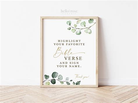 Highlight Your Favorite Bible Verse And Sign Printable Etsy