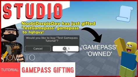 How To Make A Gamepass Ting System Roblox Studio Youtube