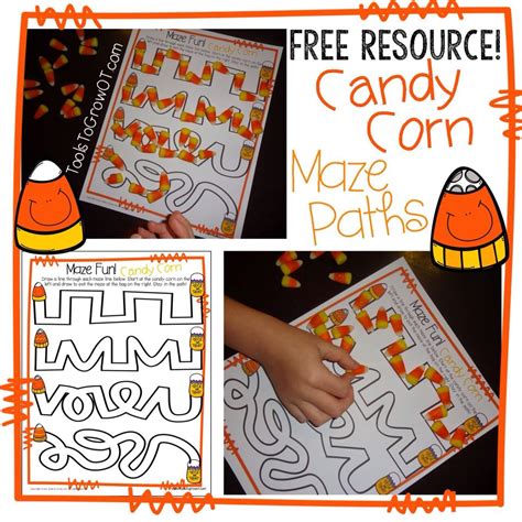 These non candy halloween treats are fun for kids, without added sugar. Candy Corn Fine Motor Challenges! | Occupational therapy ...