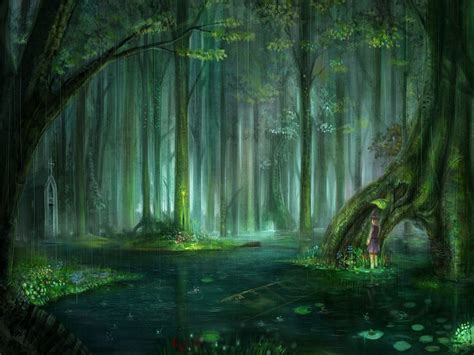 Fantasy Forest Wallpaper Fantasy Landscapesrooms Pinterest