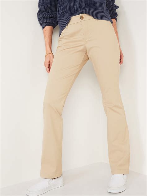 Mid Rise Boot Cut Khakis For Women Old Navy